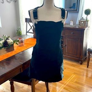 Black Corduroy Overall Romper Dress, One Size Fits Most